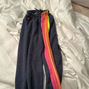 Size small aviator nation sweatpants neon stripes